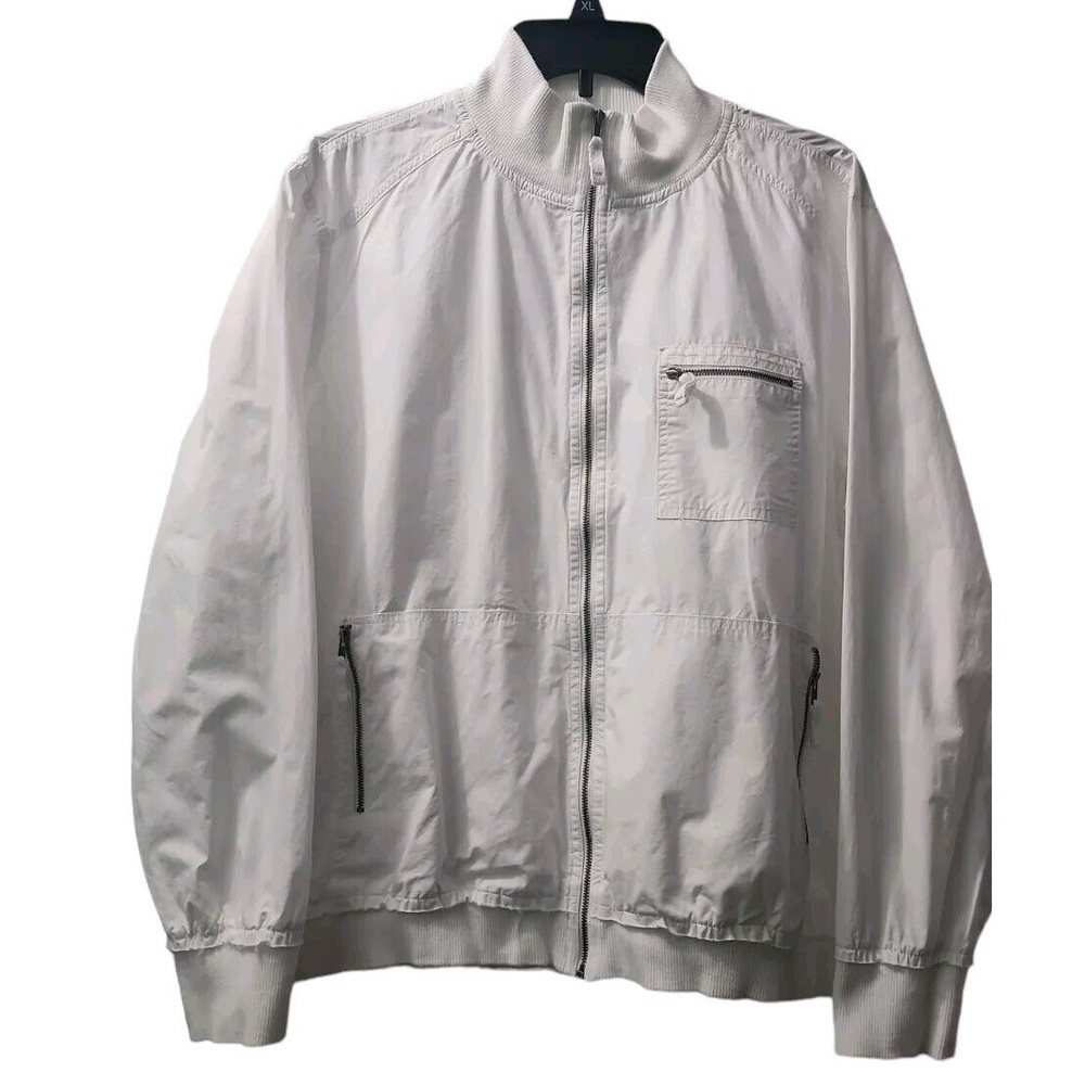 Chico's White Zip Up Jacket Lightweight Travel Casual Coat‎ Size 3